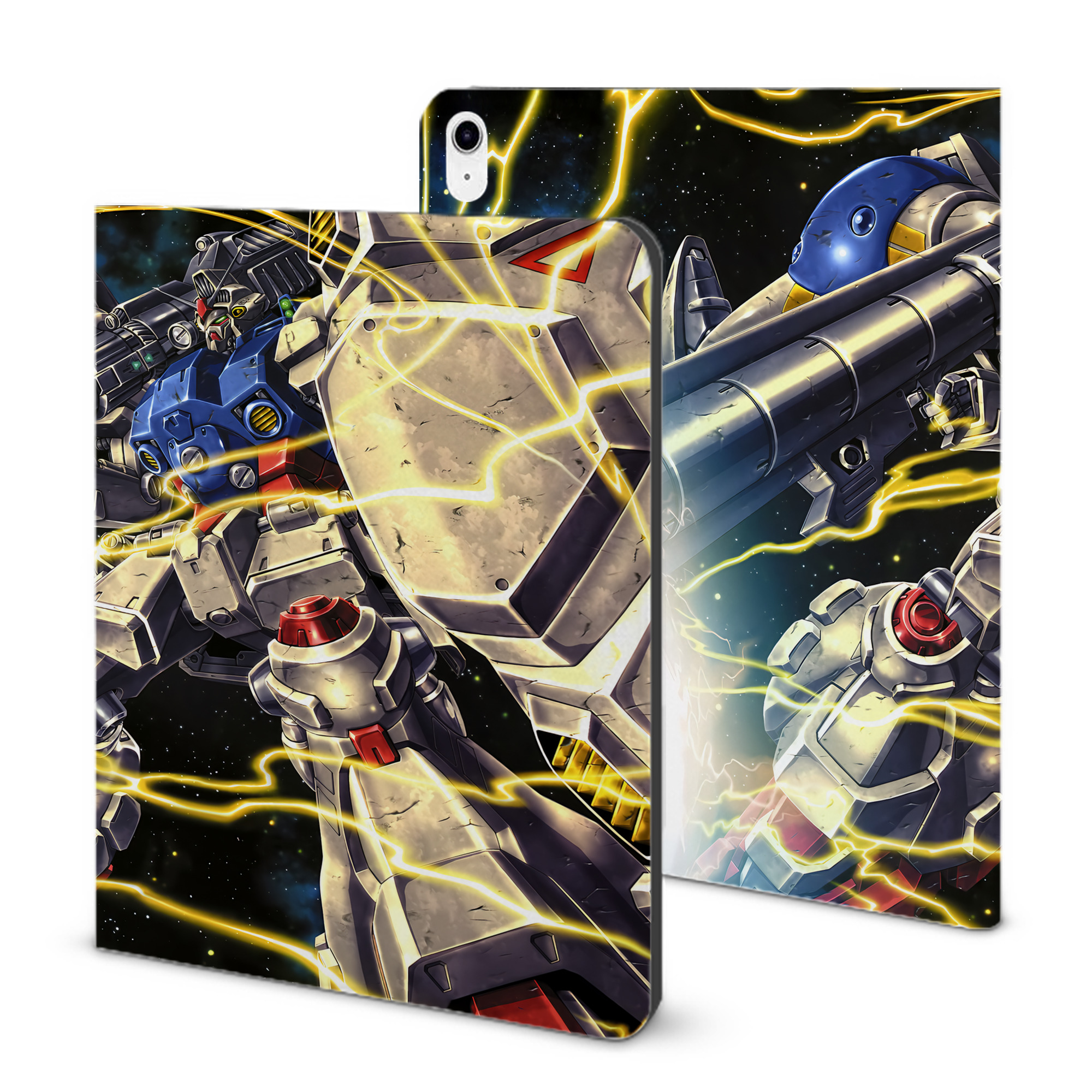 （画像用） 機動戦士ガンダム Mobile Suit Gundam IPad ケース ブック型 PUレザー TPU 耐衝撃 軽量 薄型 ペン収納なし 全面保護 IPad 各モデル対応